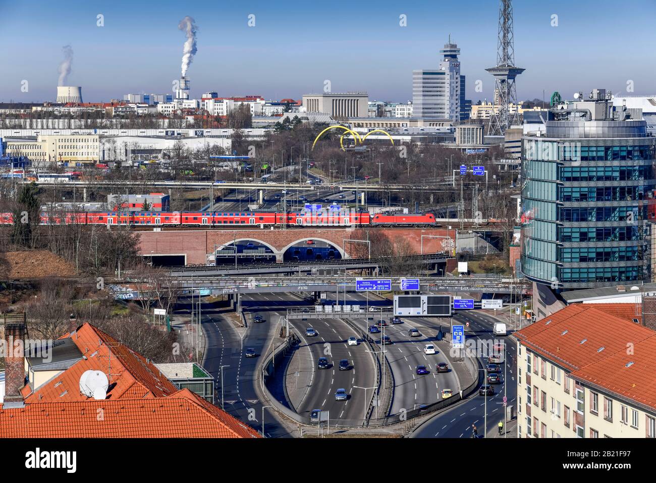 Autobahnkreuz Funkturm, Charlottenburg, Berlin, Deutschland Stock Photo