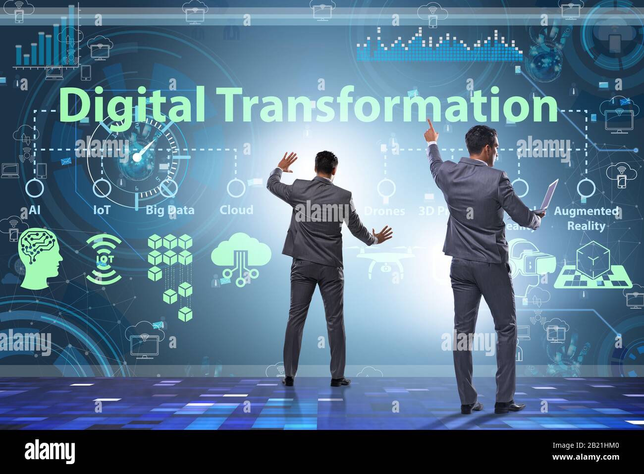 The digital transformation and digitalization technology concept Stock ...