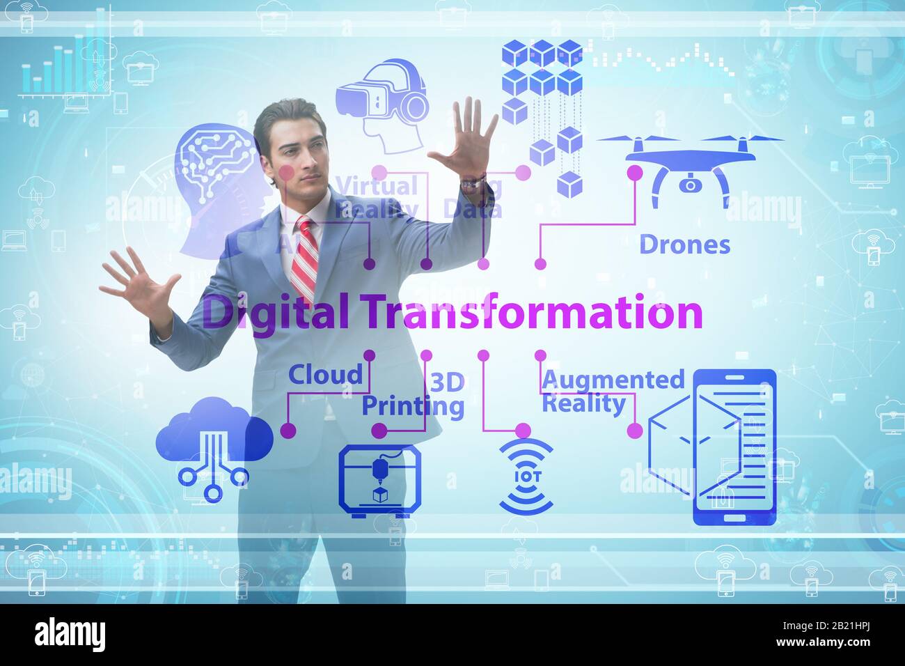The digital transformation and digitalization technology concept Stock ...