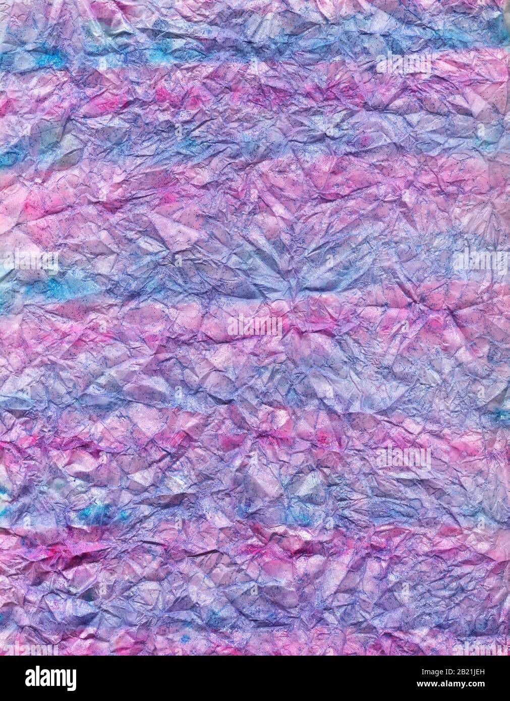 Hand painted blue and pink colored metallic paper. This is a high resolution scan showing all the detail. Stock Photo