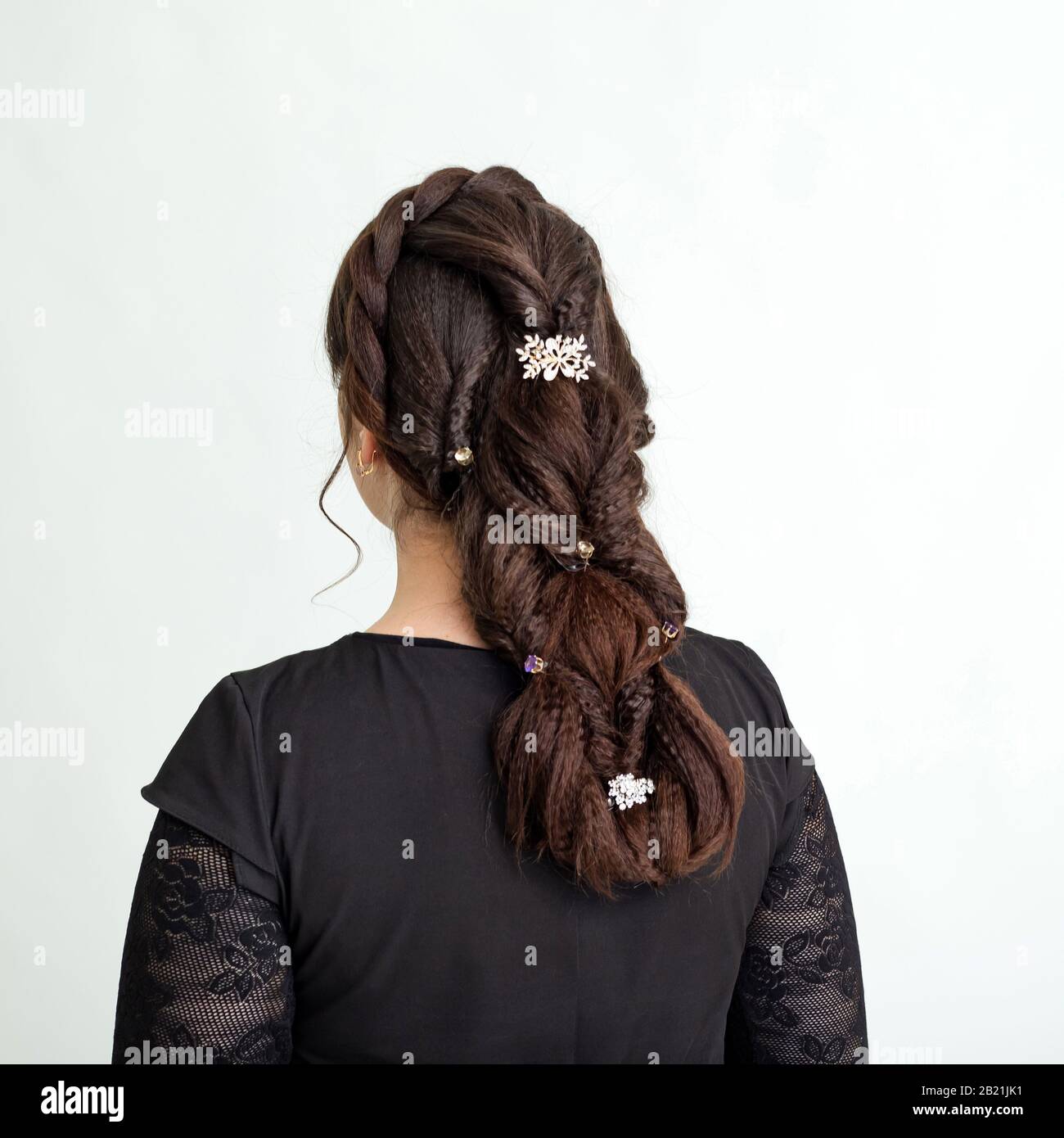 wallpapers French Braid Pigtails With Weave alamy