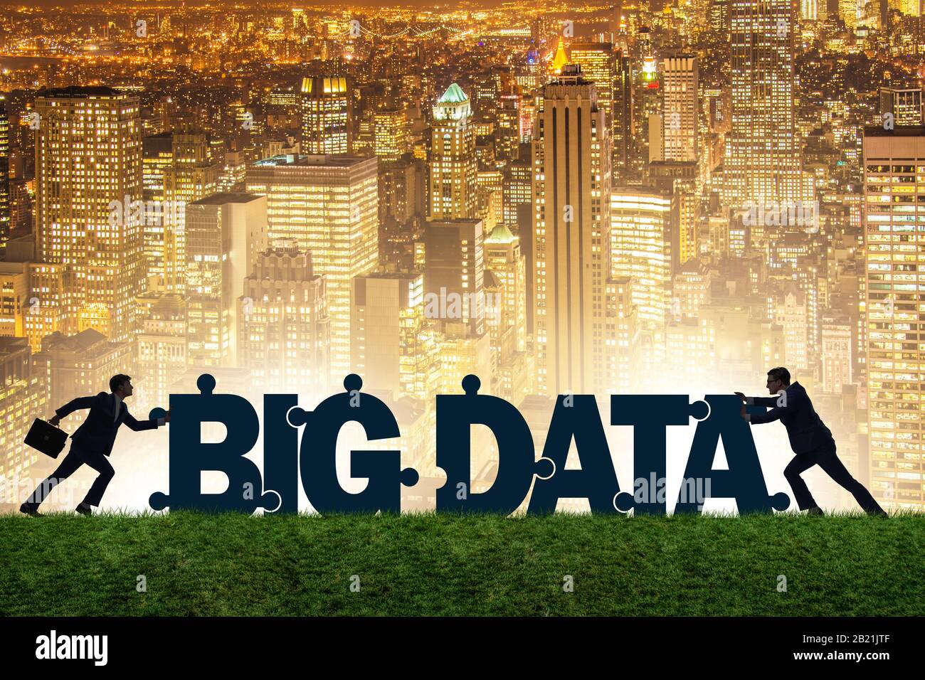 The big data concept with jigsaw puzzle pieces Stock Photo - Alamy