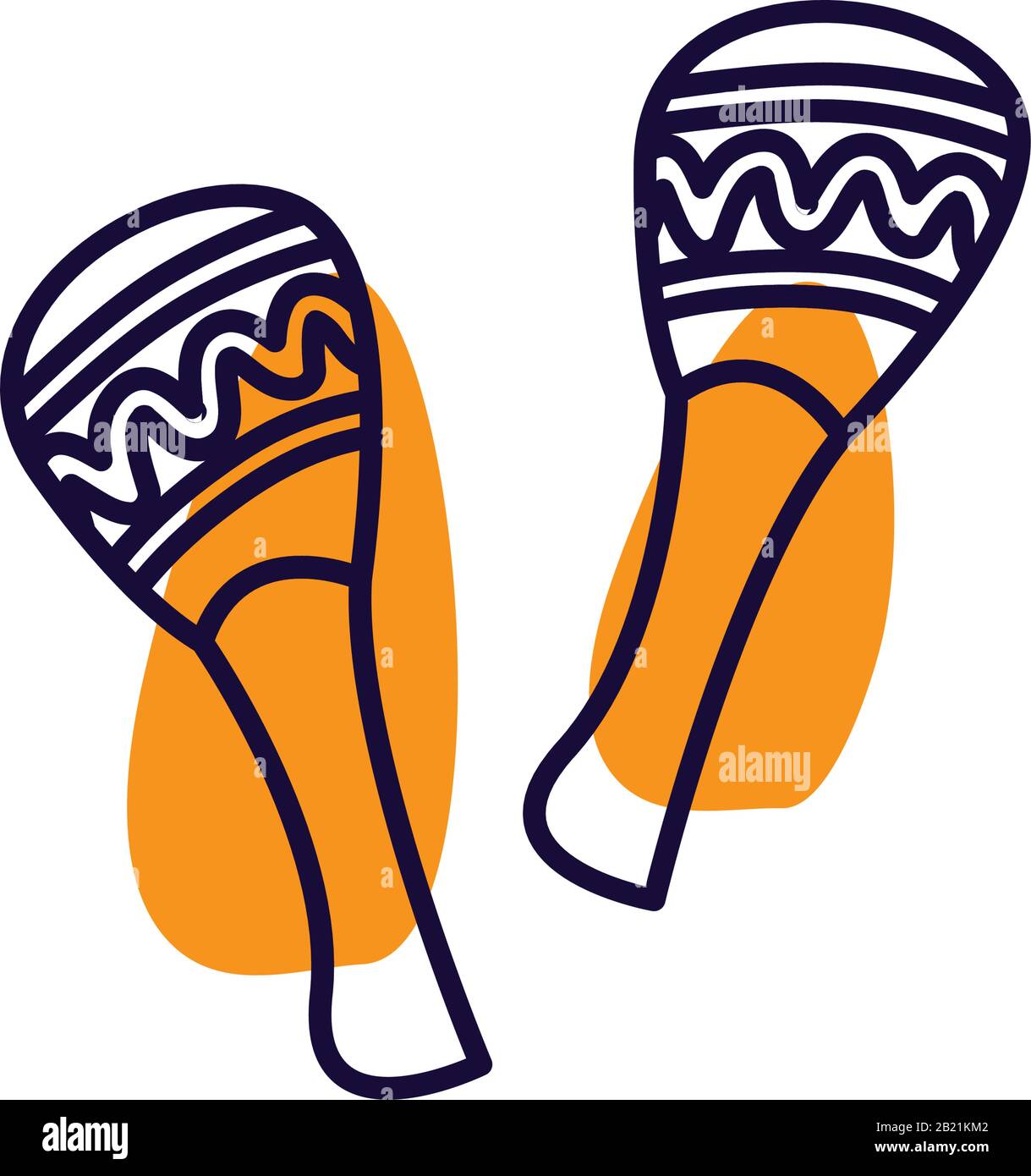 maracas instrument line style icon design, Music sound melody song