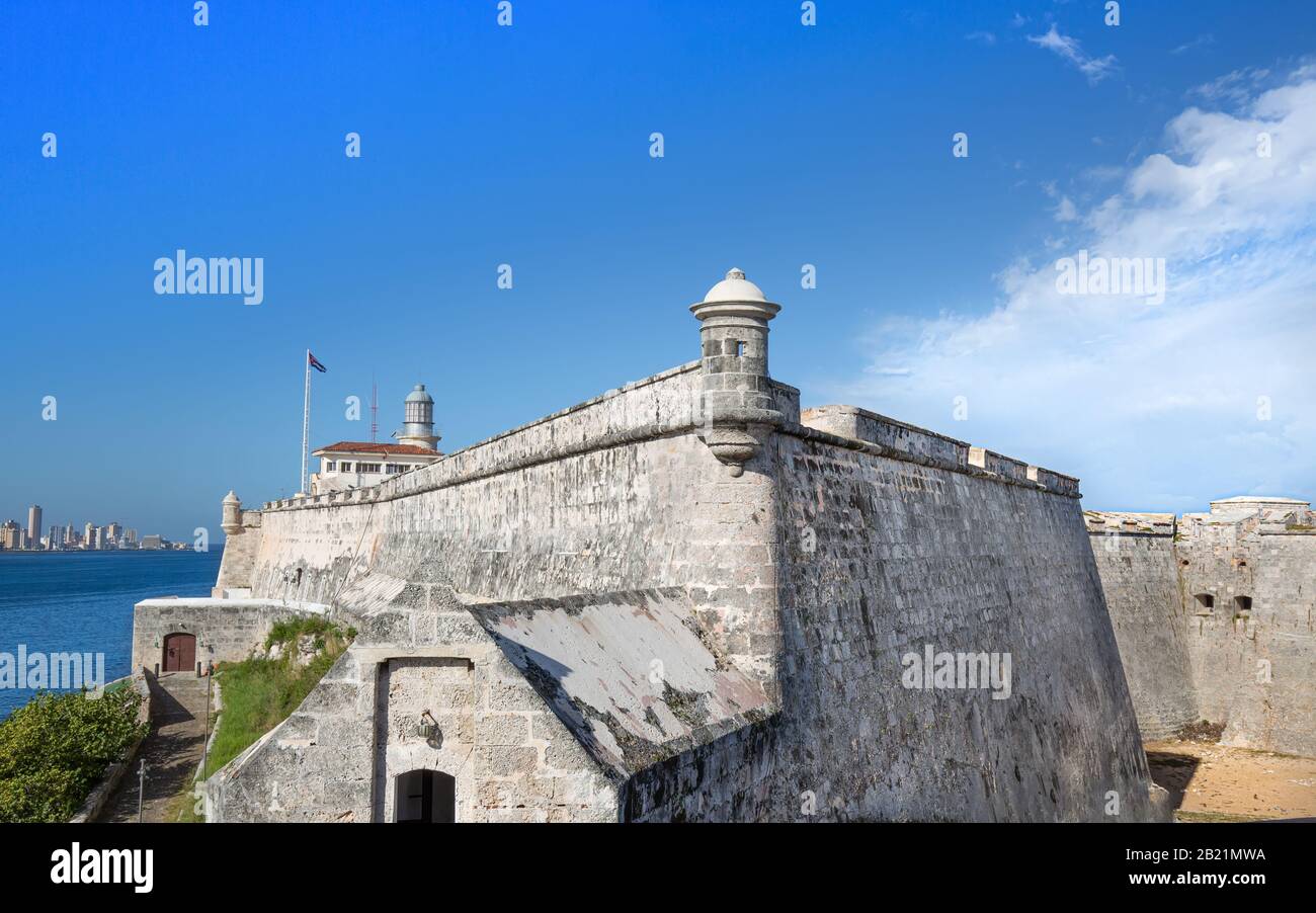 View Of The Spanish Castles Of La Cabana And El Morro Facing The City Of  Havana In Cuba Stock Photo, Picture and Royalty Free Image. Image 27298902.