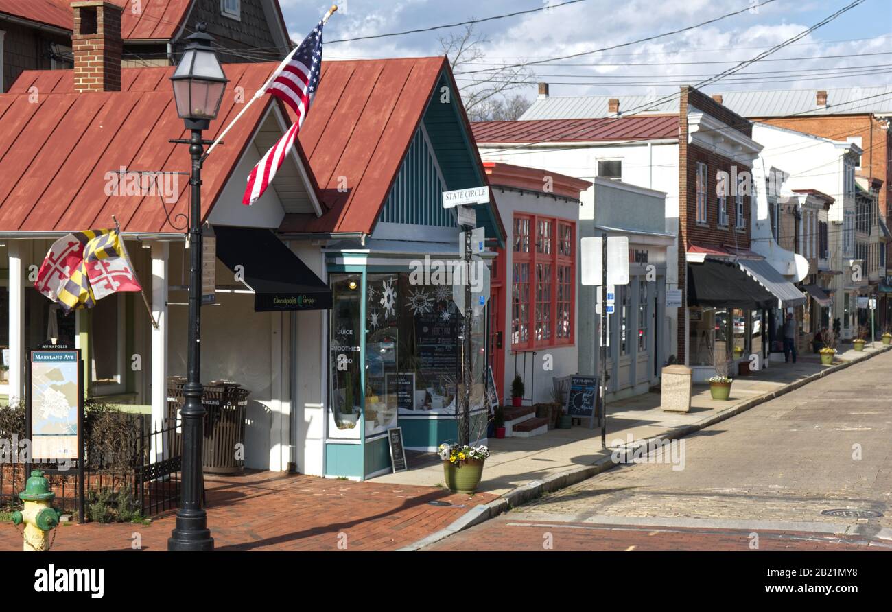 Maryland Avenue in Annapolis, MD Stock Photo Alamy
