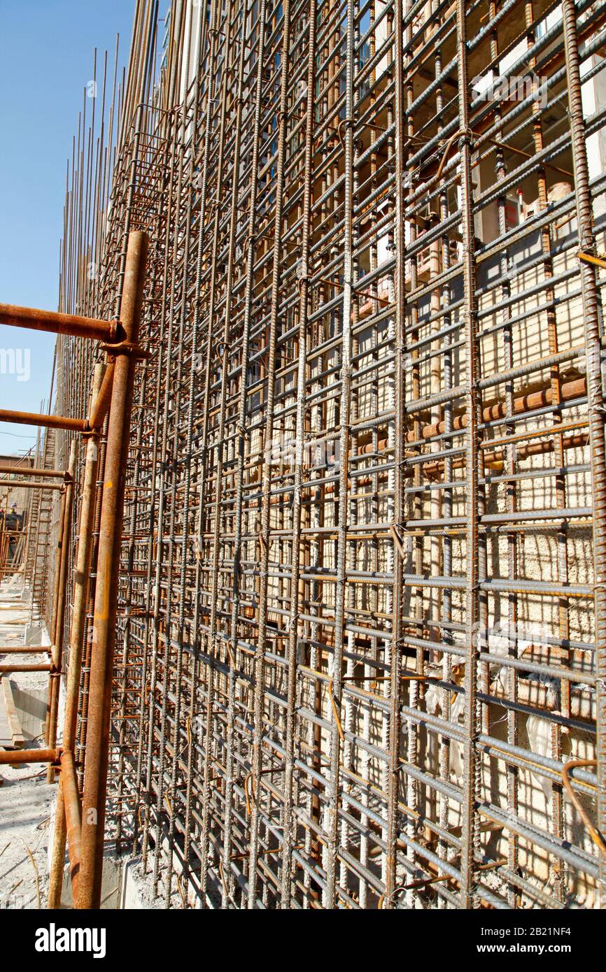 Steel grid on the construction site Stock Photo - Alamy