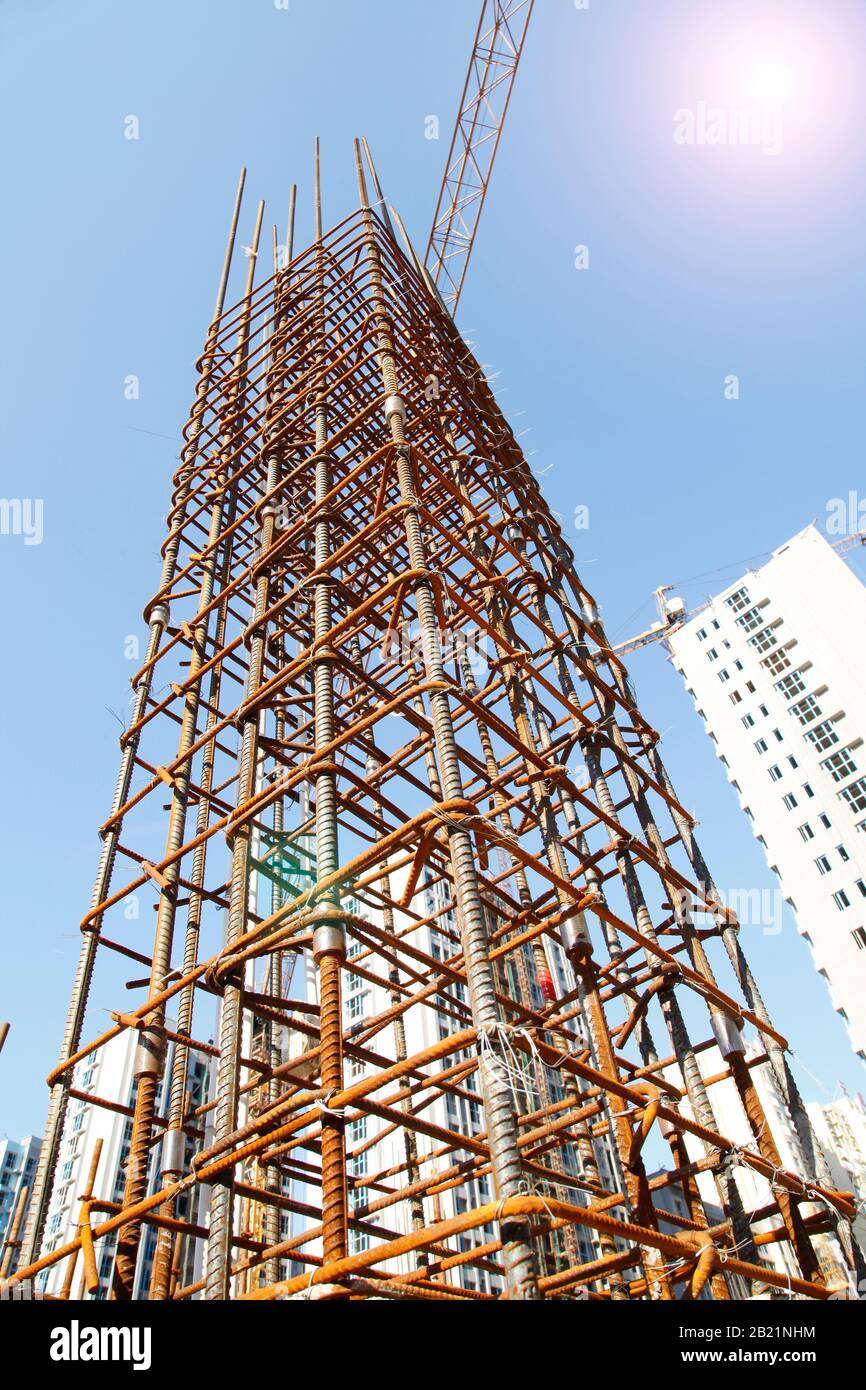 Steel grid on the construction site Stock Photo - Alamy