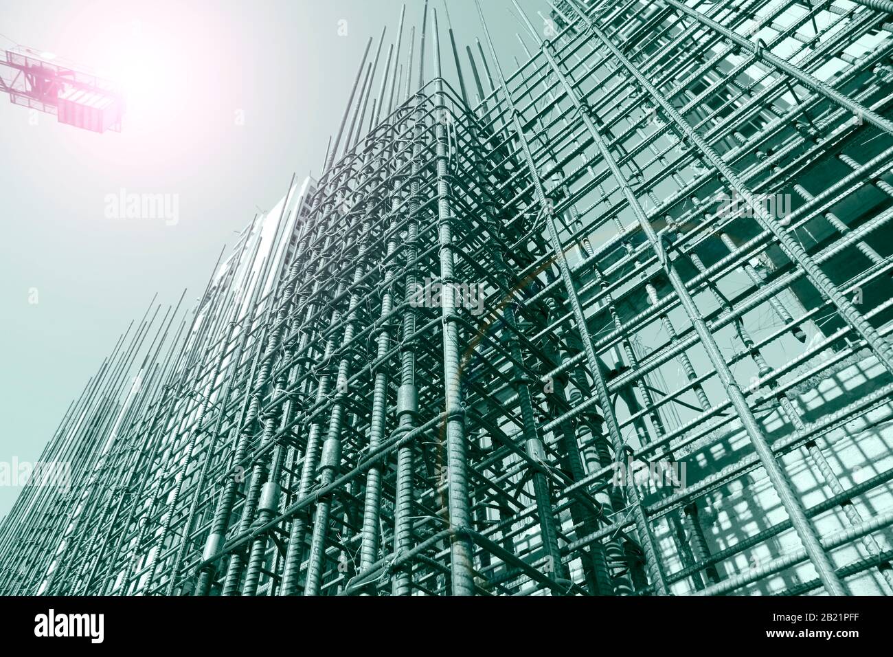 Steel grid on the construction site Stock Photo - Alamy