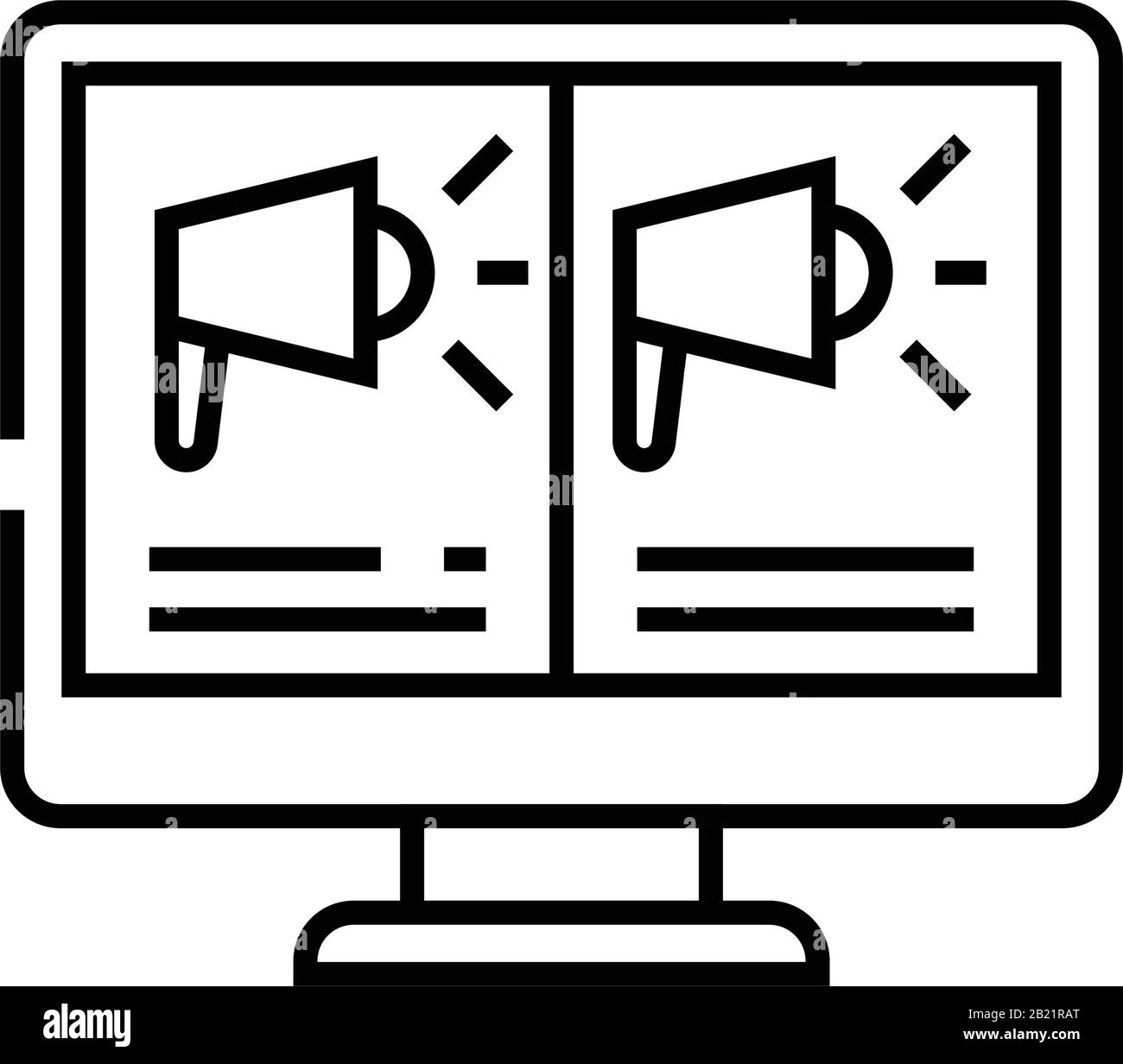 Online declaration line icon, concept sign, outline vector illustration ...