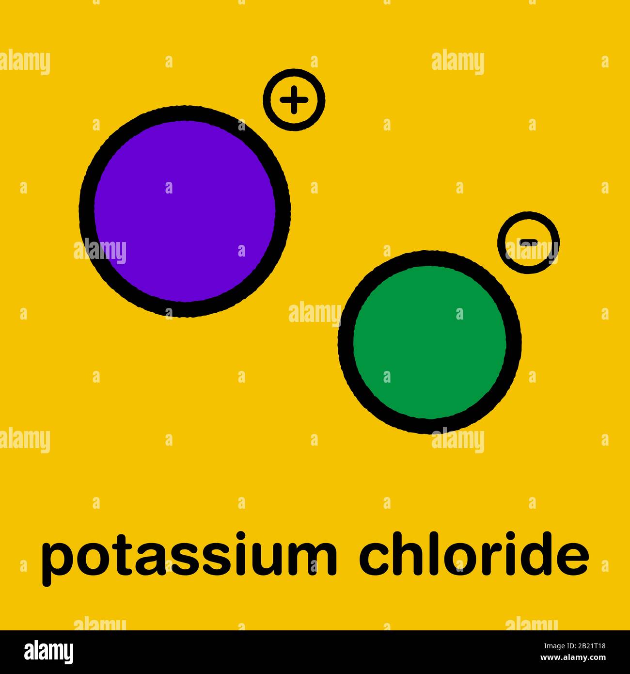 Potassium chloride salt chemical structure, illustration Stock Photo Alamy