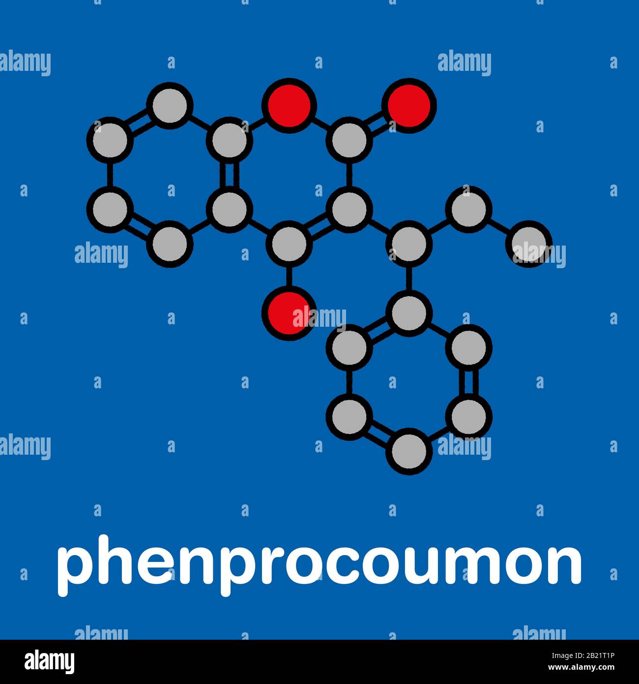 Phenprocoumon anticoagulant drug molecule, illustration Stock Photo Alamy