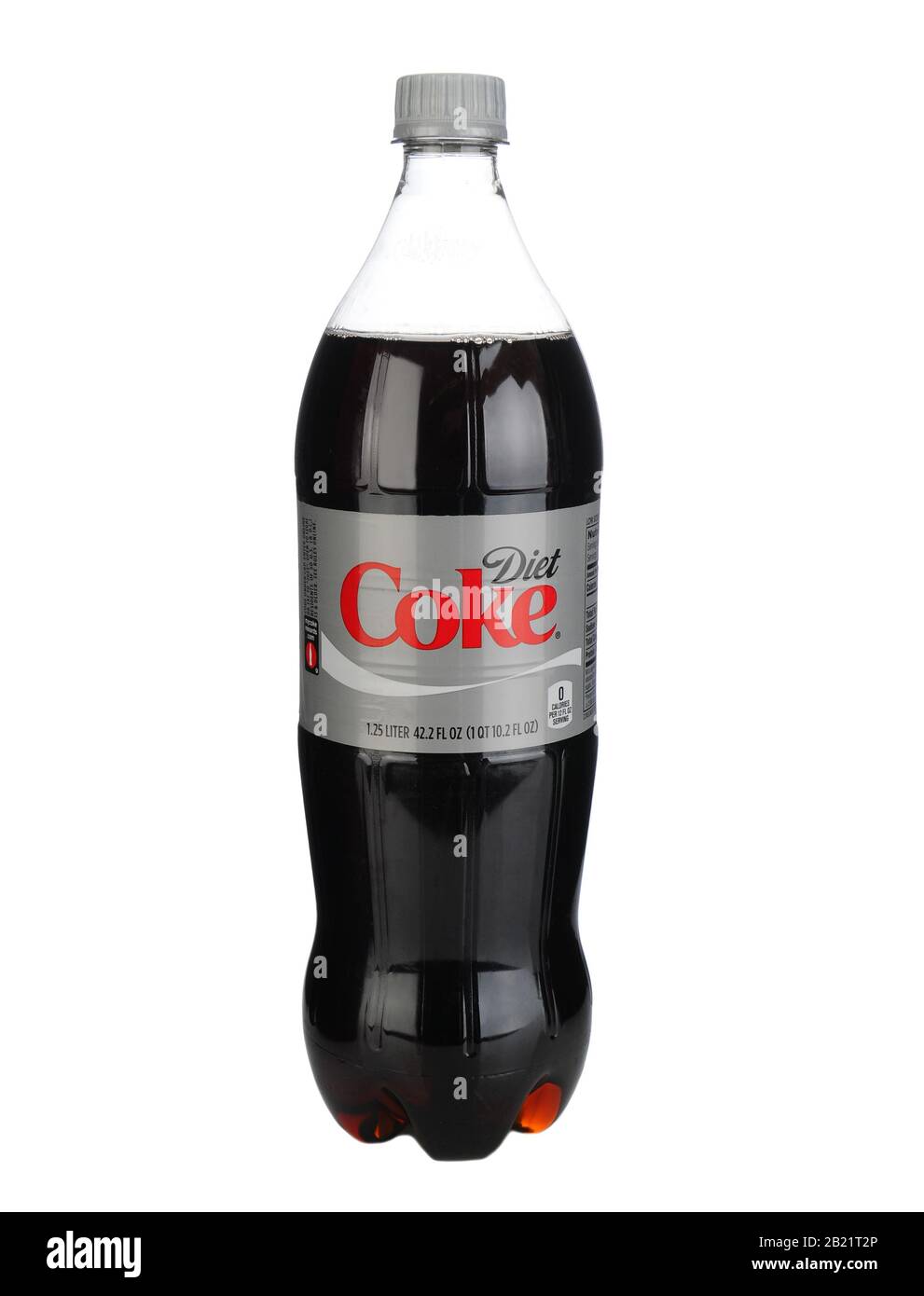 IRVINE, CA - January 11, 2013: A 1.25 Liter bottle of Diet Coke. Introduced in the US on August 9, 1982, it was the first new brand since 1886 to use Stock Photo