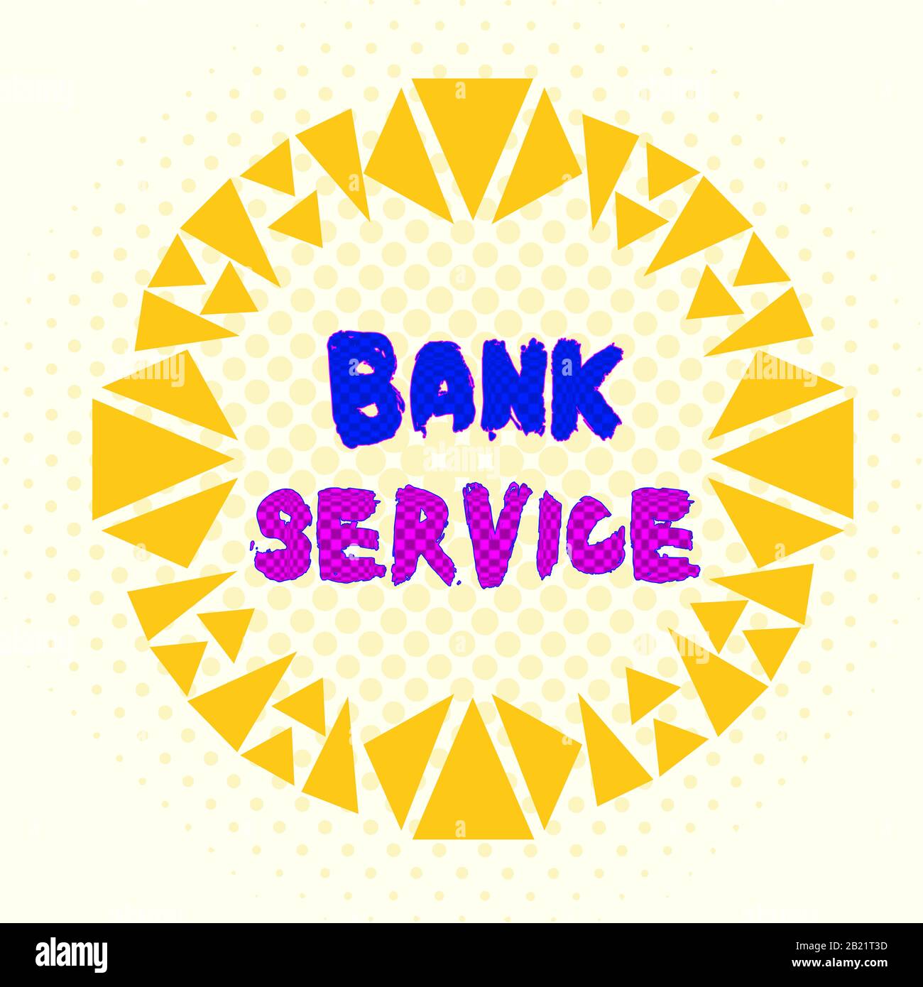 Word writing text Bank Service. Business photo showcasing Activities involved in accepting and safeguarding money by bank Asymmetrical uneven shaped f Stock Photo