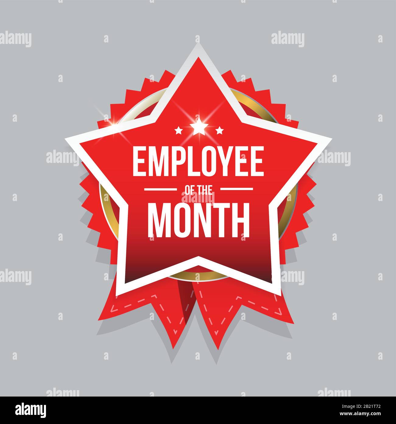 Best Employee of the Month award badge Stock Vector
