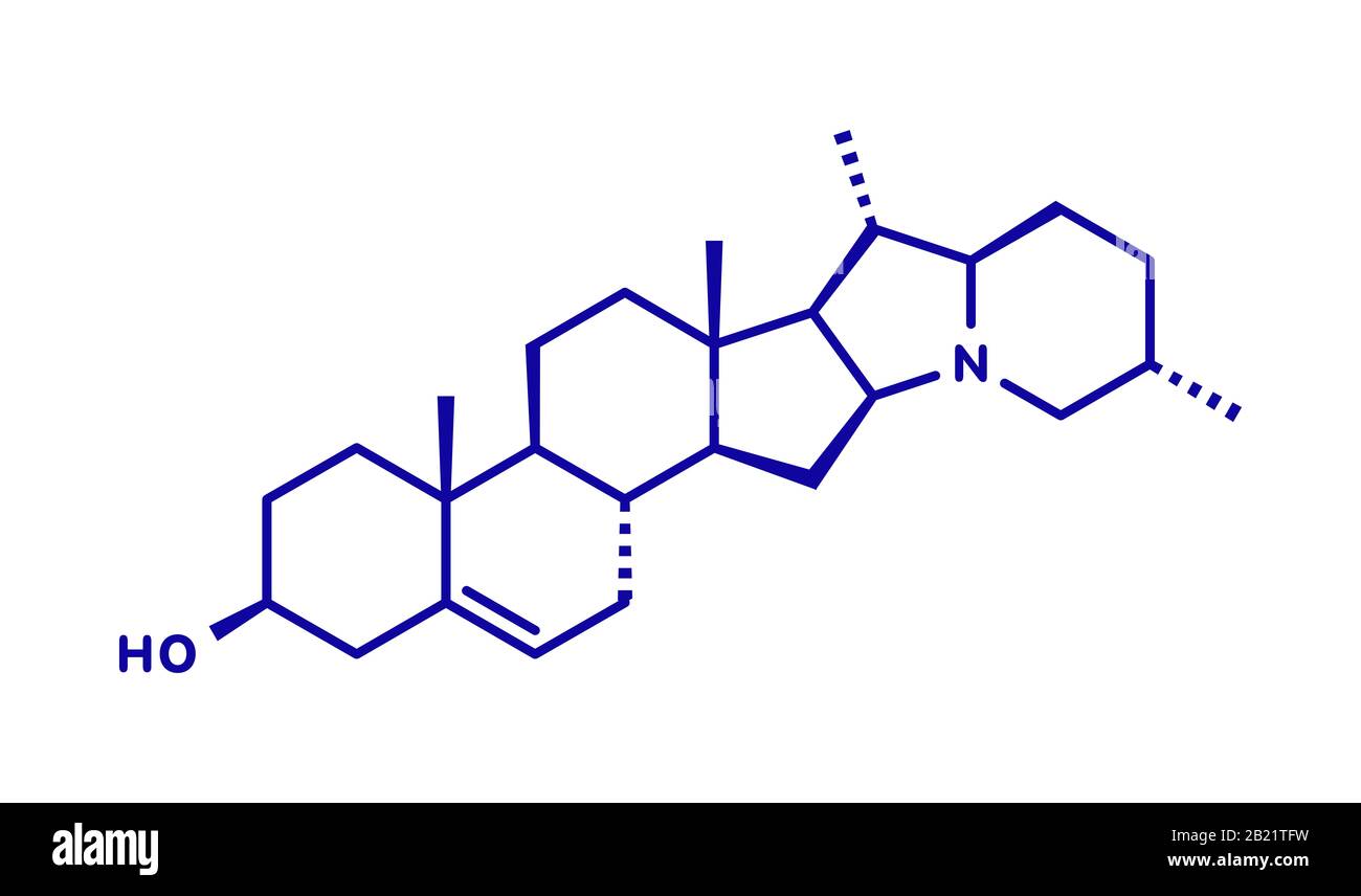 Solanidine potato toxin molecule, illustration Stock Photo
