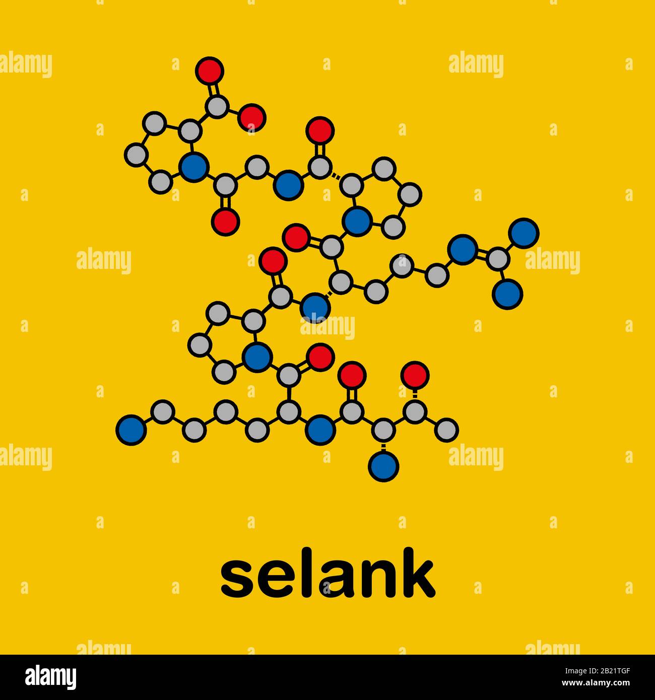 Selank Selank nootropic and anxiolytic drug molecule, illustration Stock Photo ...