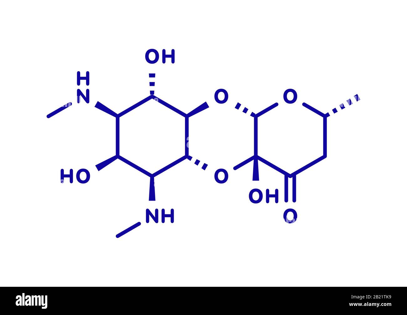 Spectinomycin gonorrhea drug molecule, illustration Stock Photo