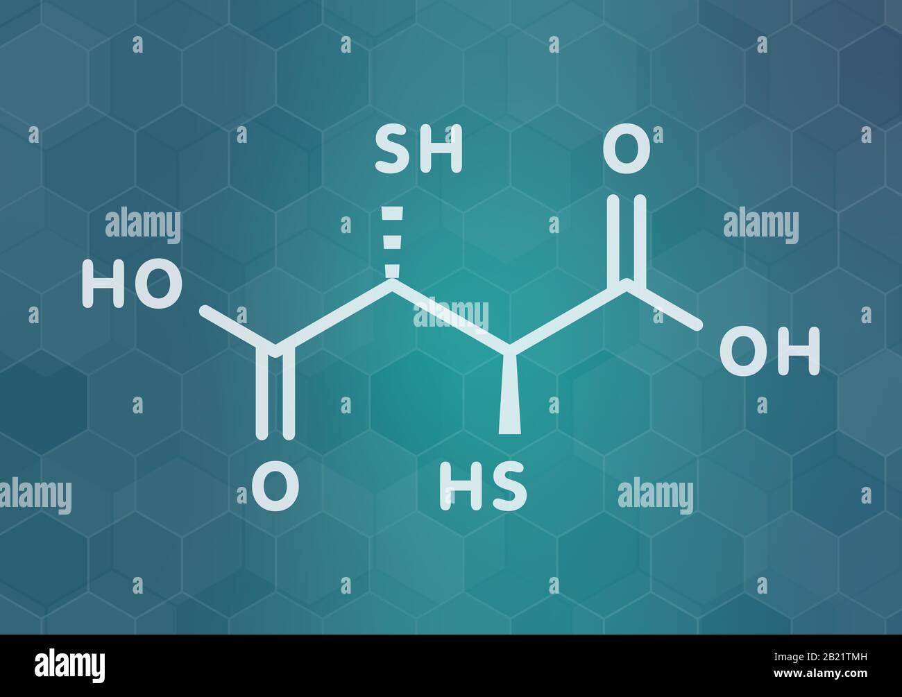 Succimer lead poisoning drug, illustration Stock Photo
