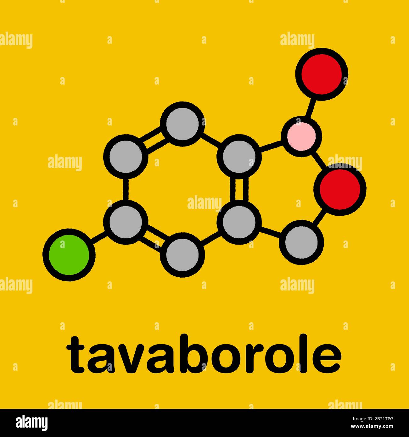 Tavaborole topical antifungal drug molecule, illustration Stock Photo
