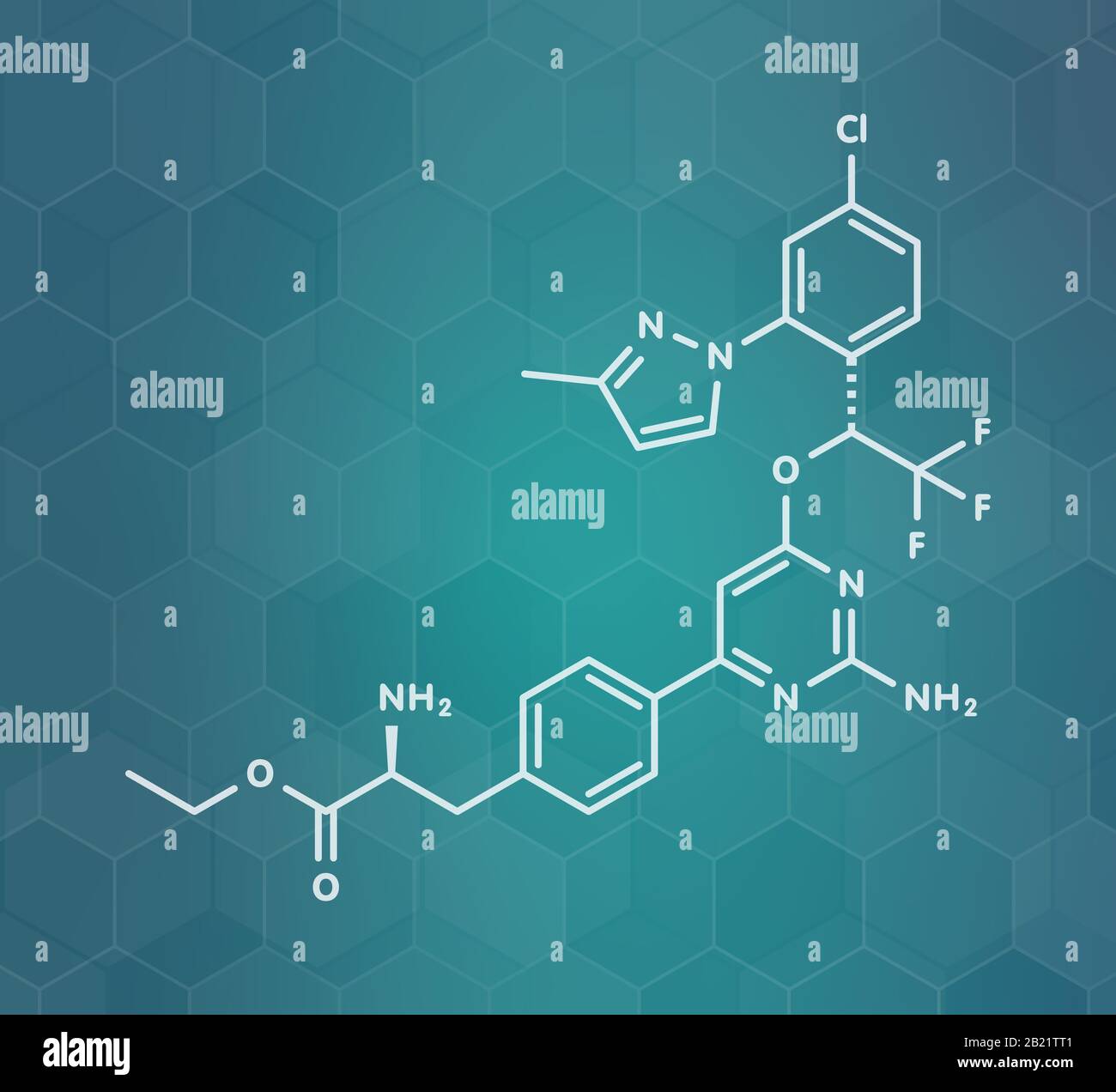 Telotristat ethyl drug molecule, illustration Stock Photo