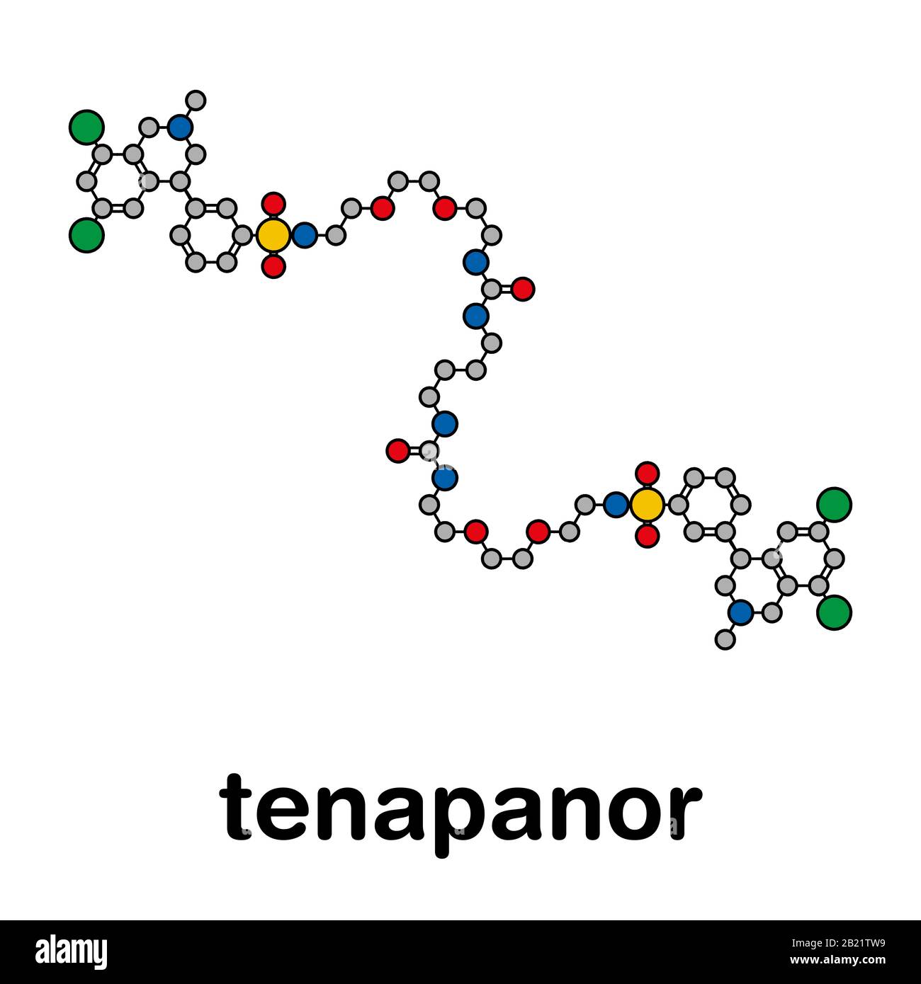 Tenapanor drug molecule, illustration Stock Photo