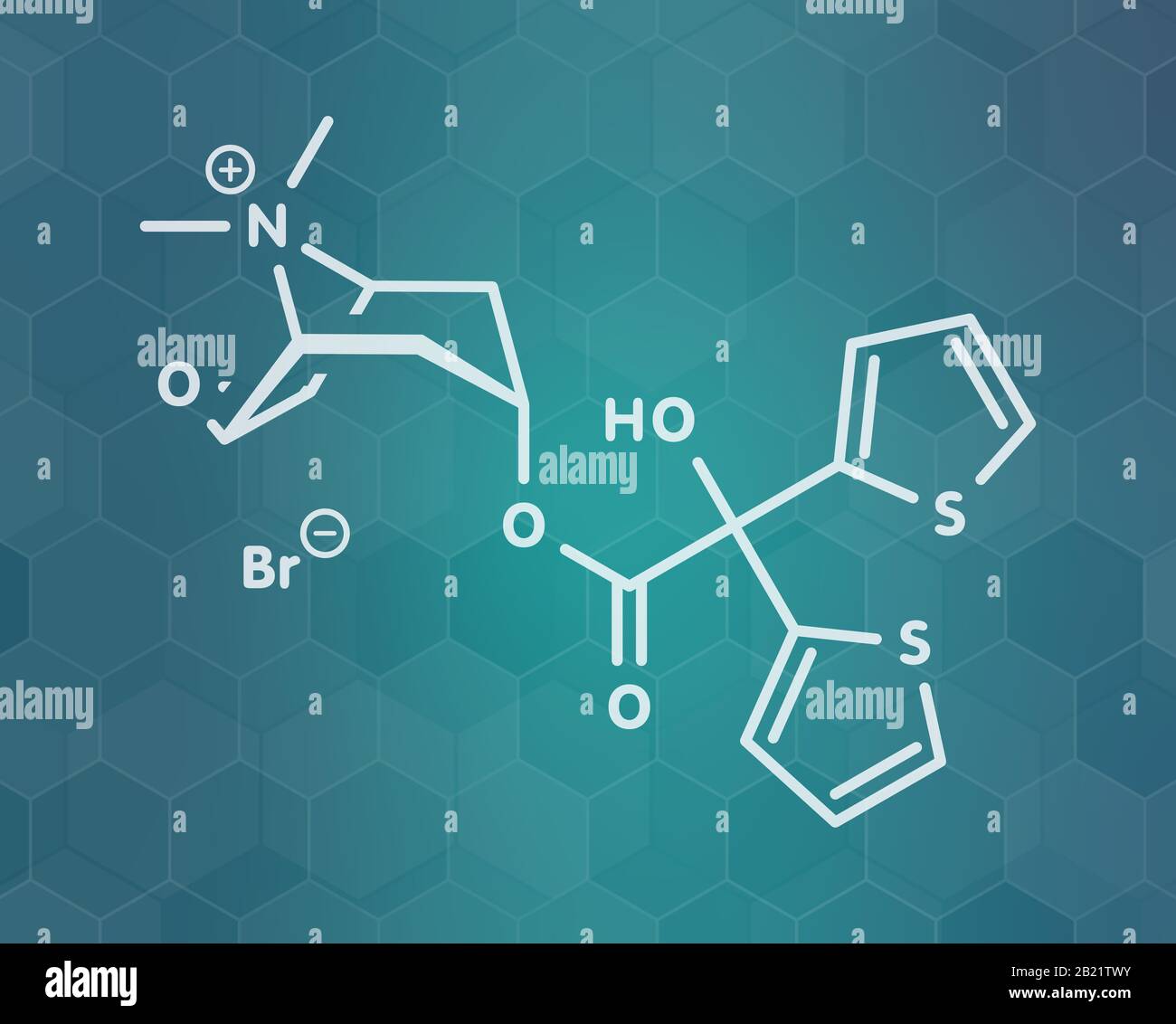 Tiotropium bromide COPD drug molecule, illustration Stock Photo Alamy