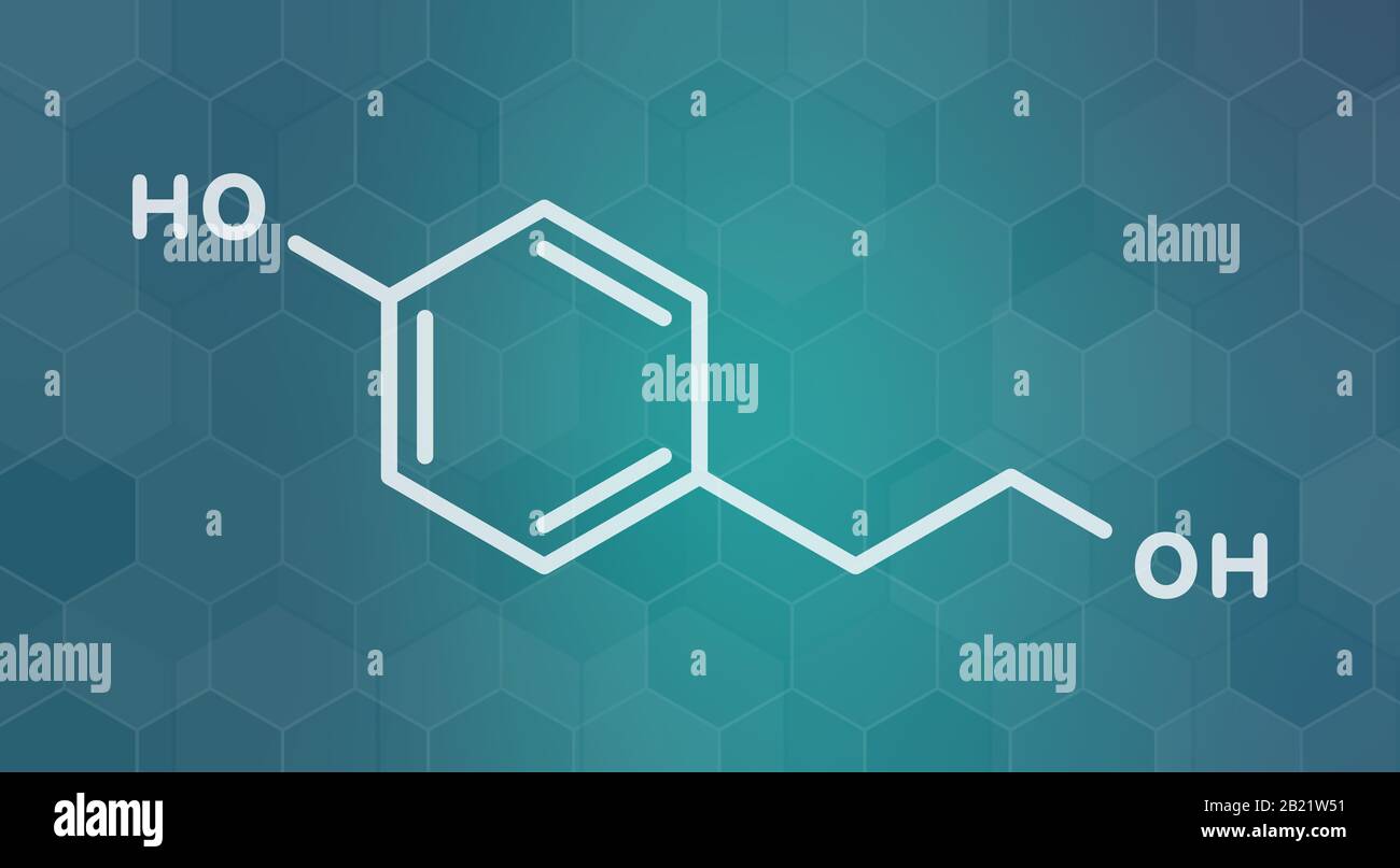 Tyrosol molecule, illustration Stock Photo - Alamy