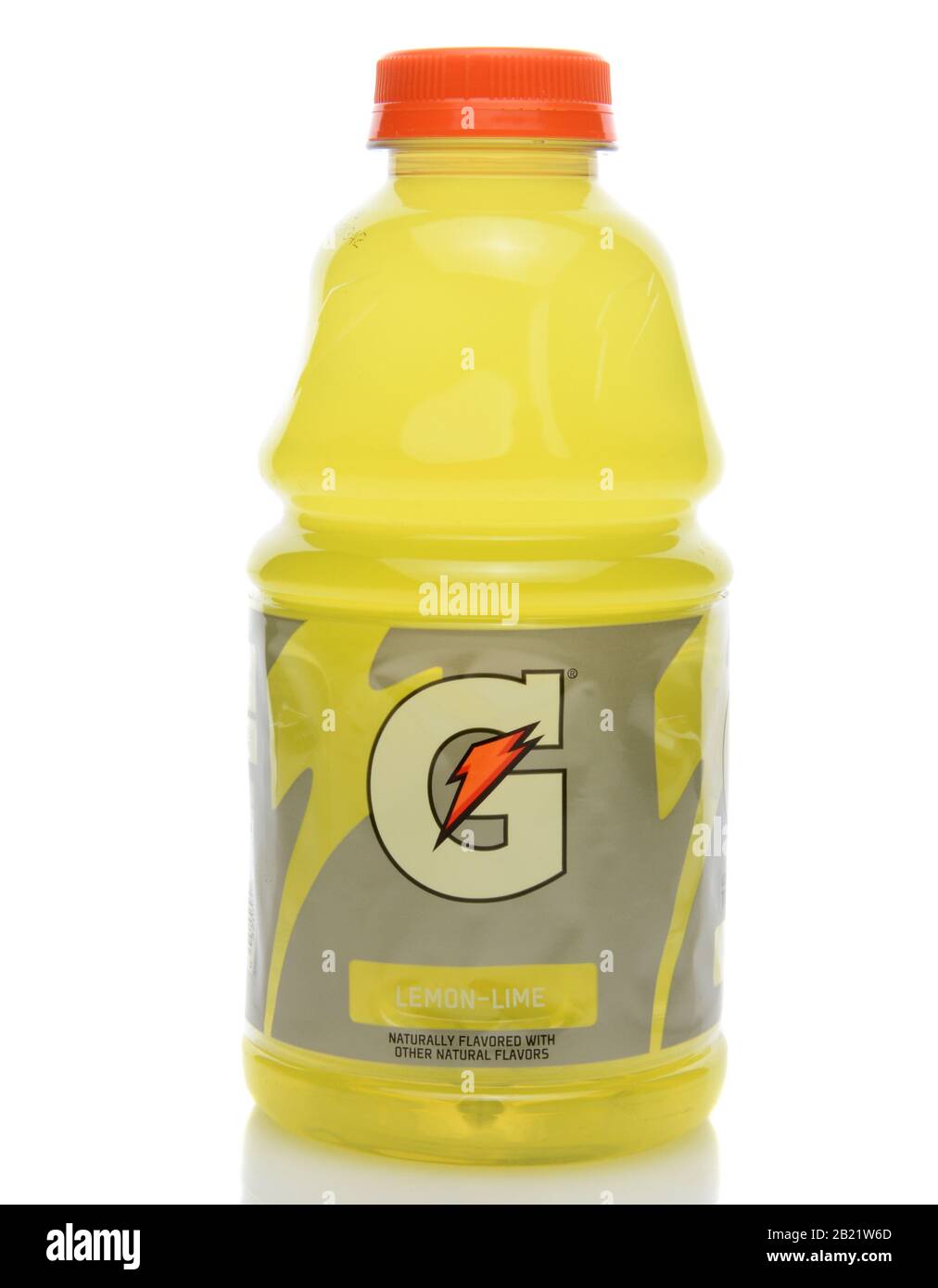 IRVINE, CA - SEPTEMBER 22, 2014: A bottle of Gatorade Lemon Lime Thirst Quencher. The beverage was first developed in 1965 by a team of researchers at Stock Photo