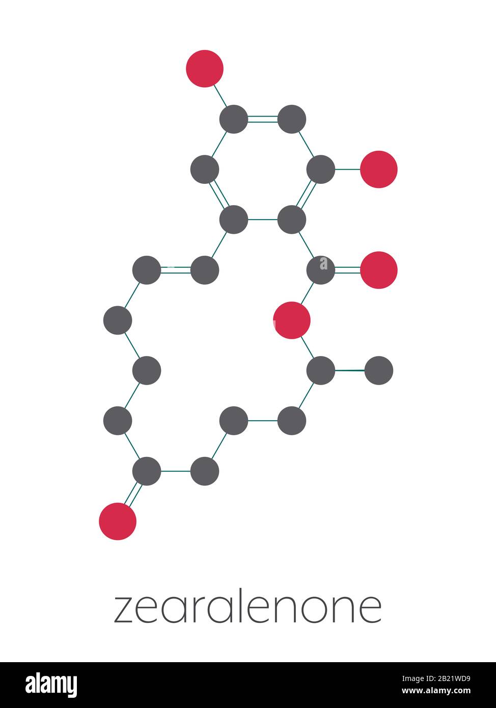 Zearalenone mycotoxin molecule, illustration Stock Photo