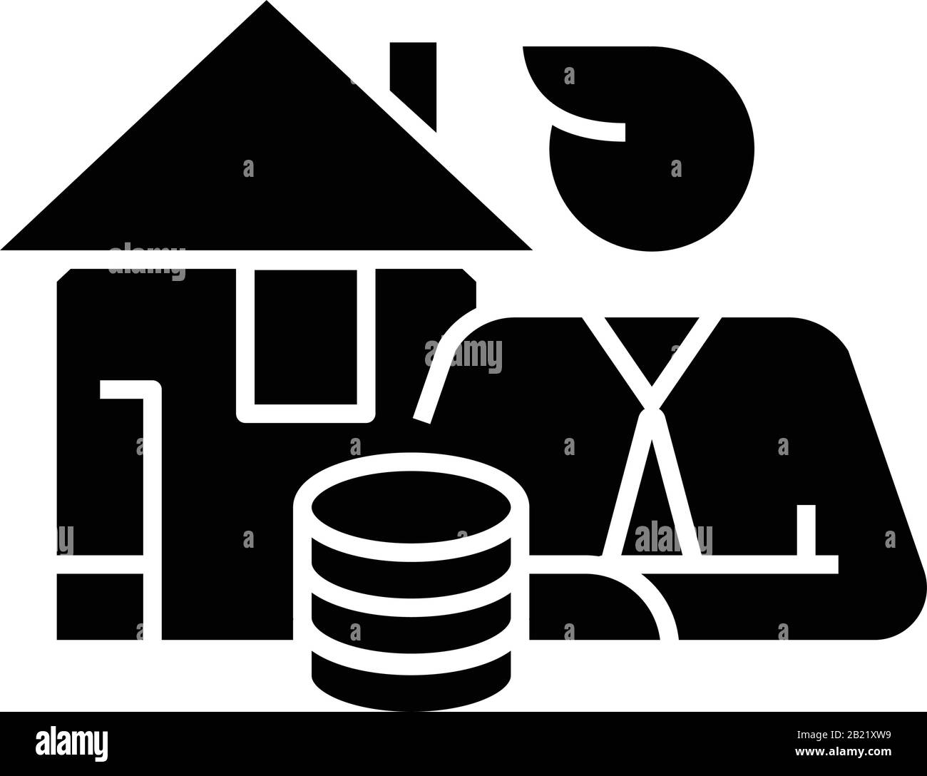 Domestic income black icon, concept illustration, vector flat symbol, glyph sign. Stock Vector