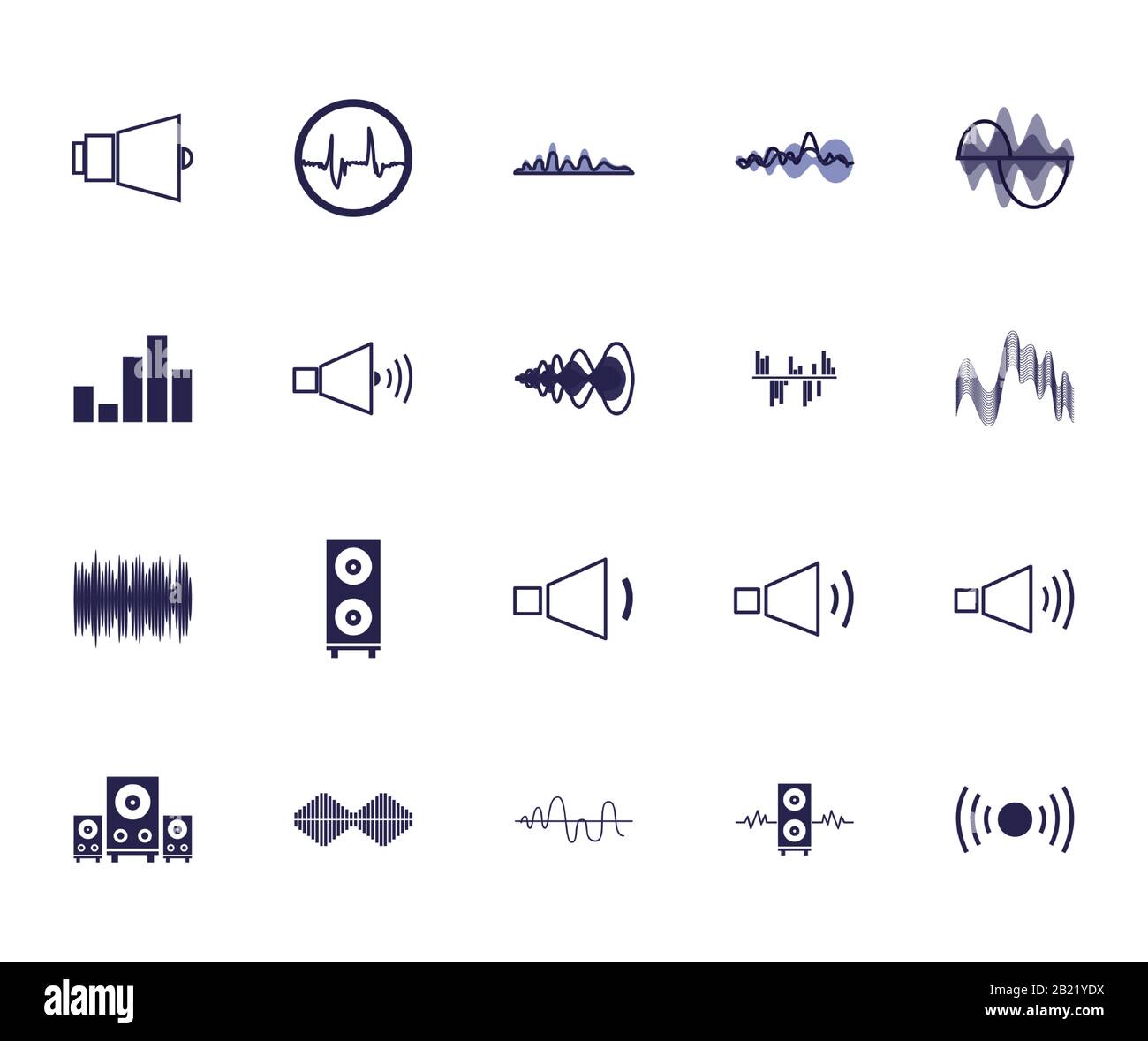 fill style icon set design, waves music sound melody musical song art ...