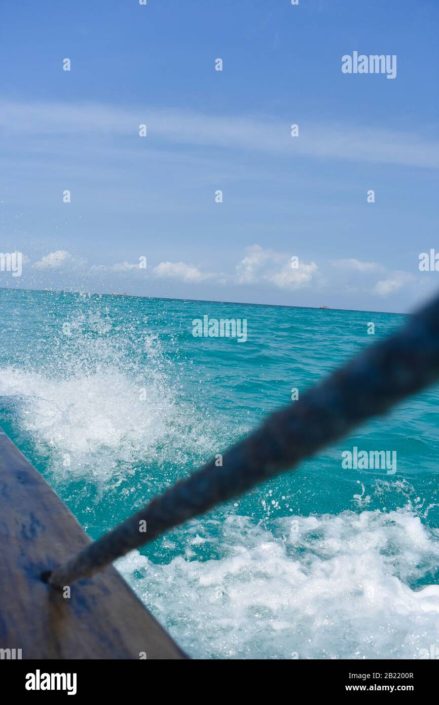 View from a boat in Zanzibar, Tanzania Stock Photo