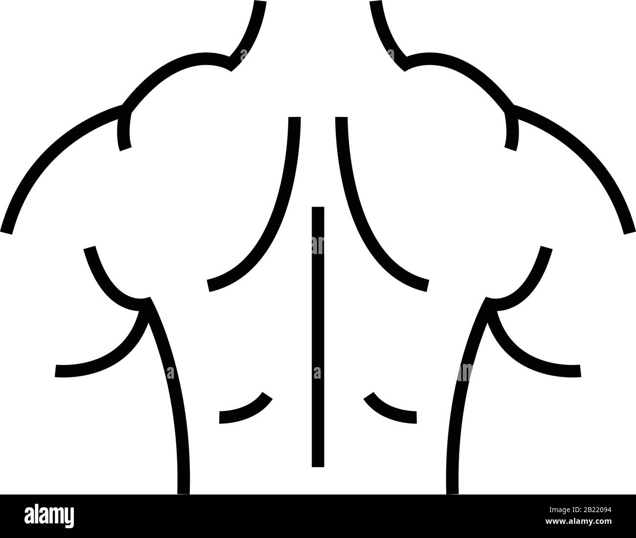 Muscular back line icon, concept sign, outline vector illustration, linear symbol. Stock Vector