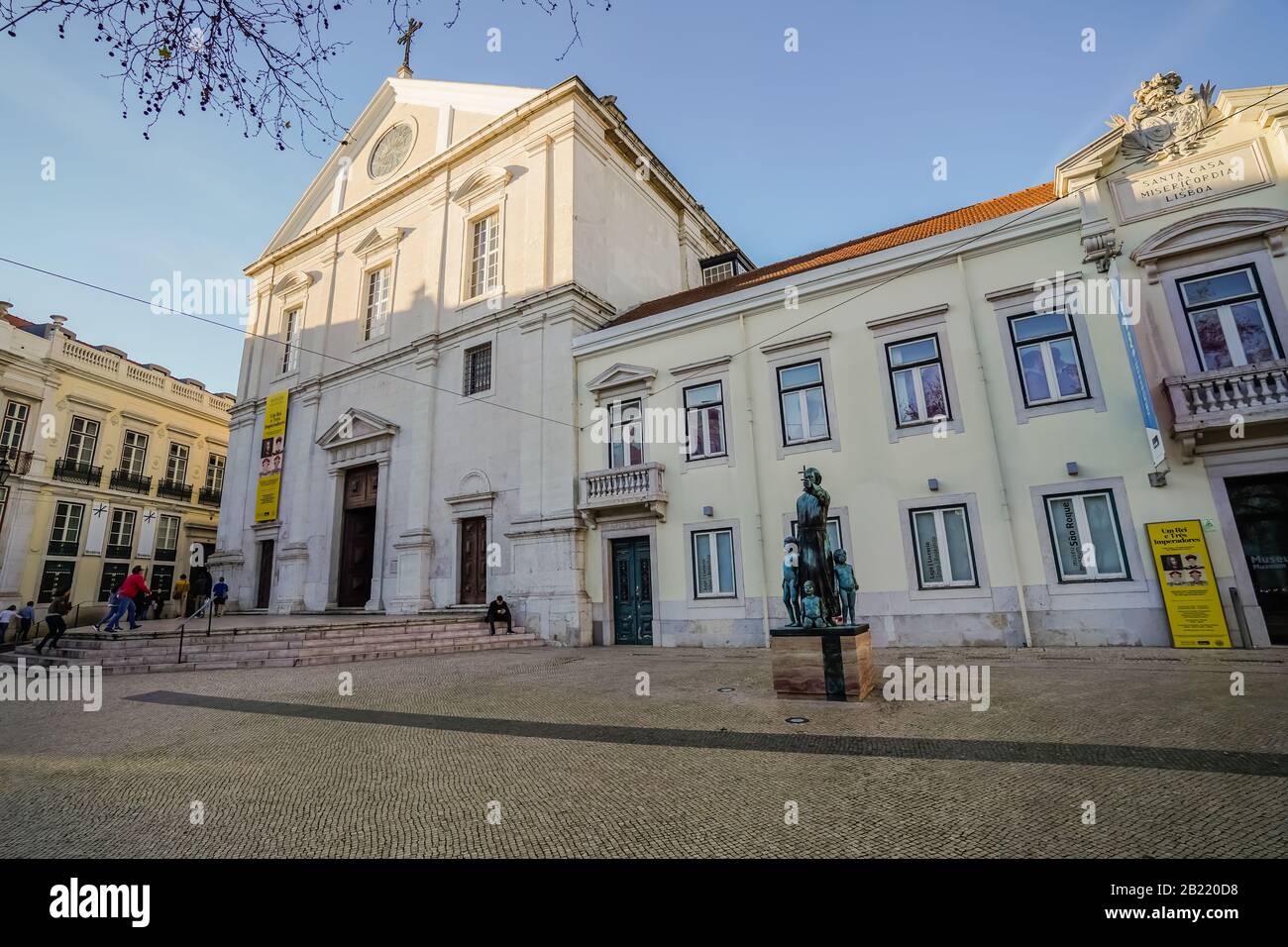 Main entrance to the Roman Catholic church Igreja de Sao Roque, Church of Sao Roque, in Lisbon, Portugal Stock Photo