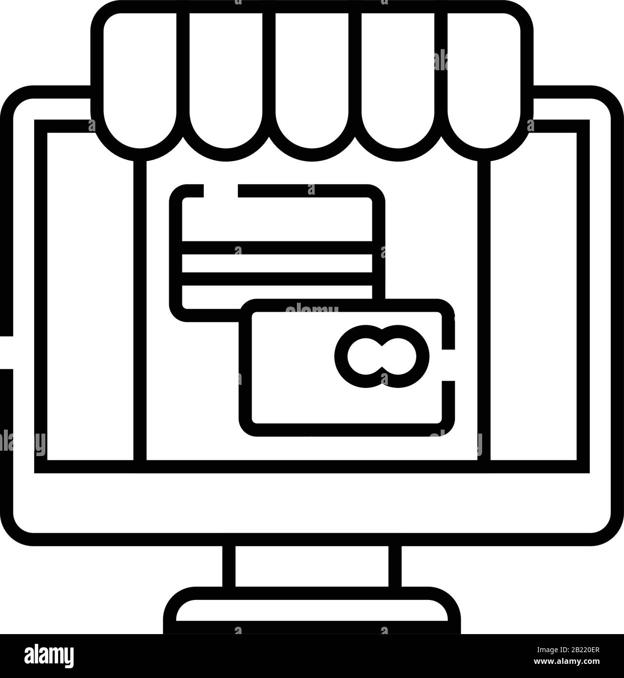 Online store line icon, concept sign, outline vector illustration ...