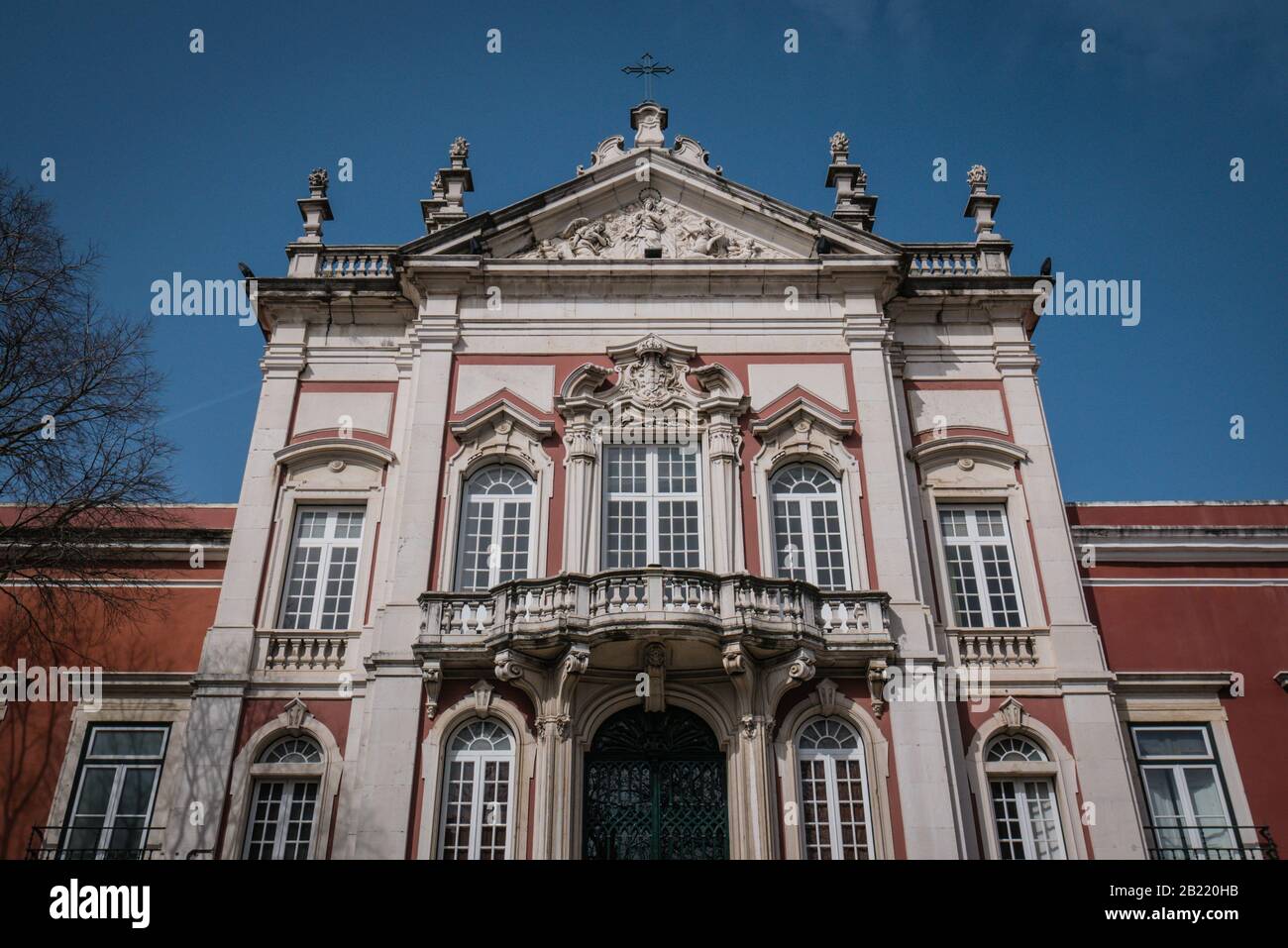 The Bemposta Palace, also known as the Paço da Rainha, is a neoclassical palace in the area of Bemposta, now the civil parish of Pena, in Lisbon. It w Stock Photo