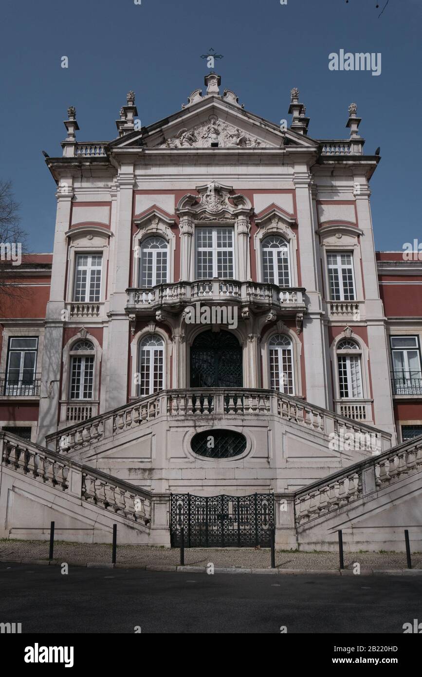 The Bemposta Palace, also known as the Paço da Rainha, is a neoclassical palace in the area of Bemposta, now the civil parish of Pena, in Lisbon. It w Stock Photo