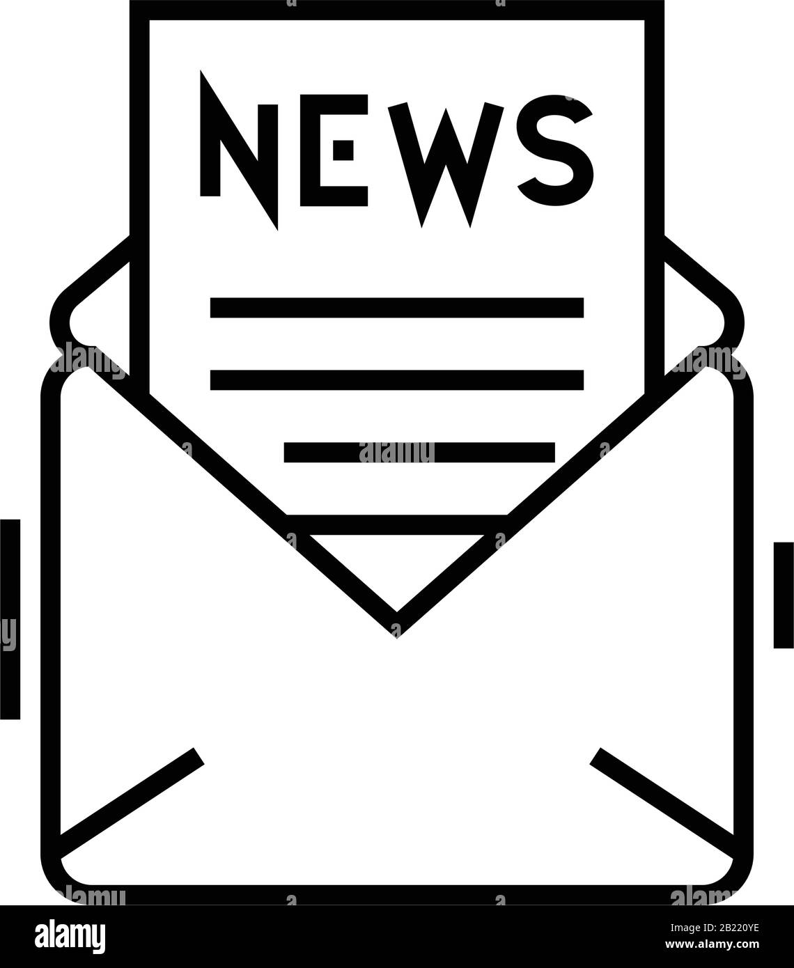 Newletter line icon, concept sign, outline vector illustration, linear ...