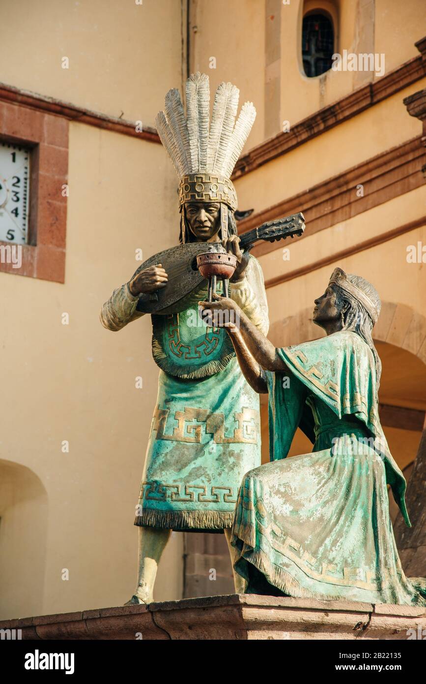 QUERETARO, MEXICO - FEBRUARY 2019 Queretaro city at the main cathedral ...