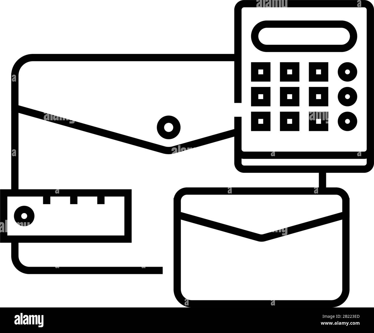 Office supplies line icon, concept sign, outline vector illustration