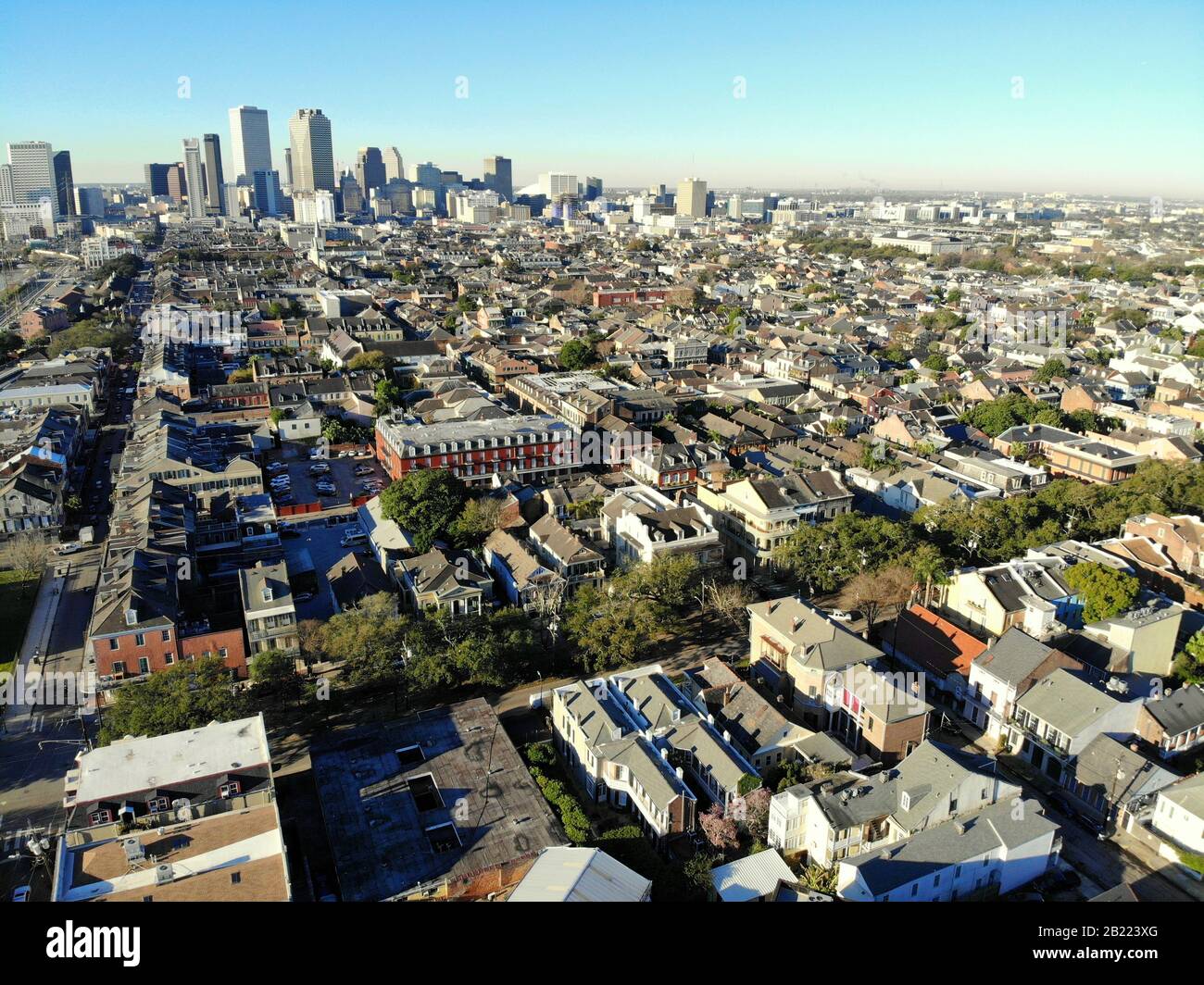 New Orleans, Louisiana, U.S.A - February 7, 2020 - The aerial view of