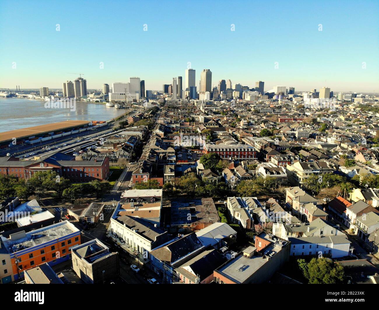 New Orleans, Louisiana, U.S.A - February 7, 2020 - The aerial view of