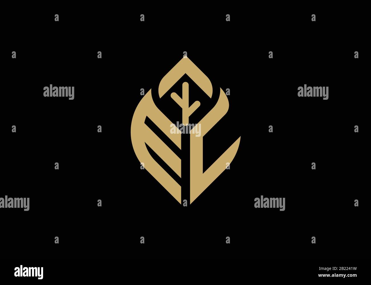 Custom Initial letter E and C in a leaf sign, Gardening or farming logo concept. Stock Vector