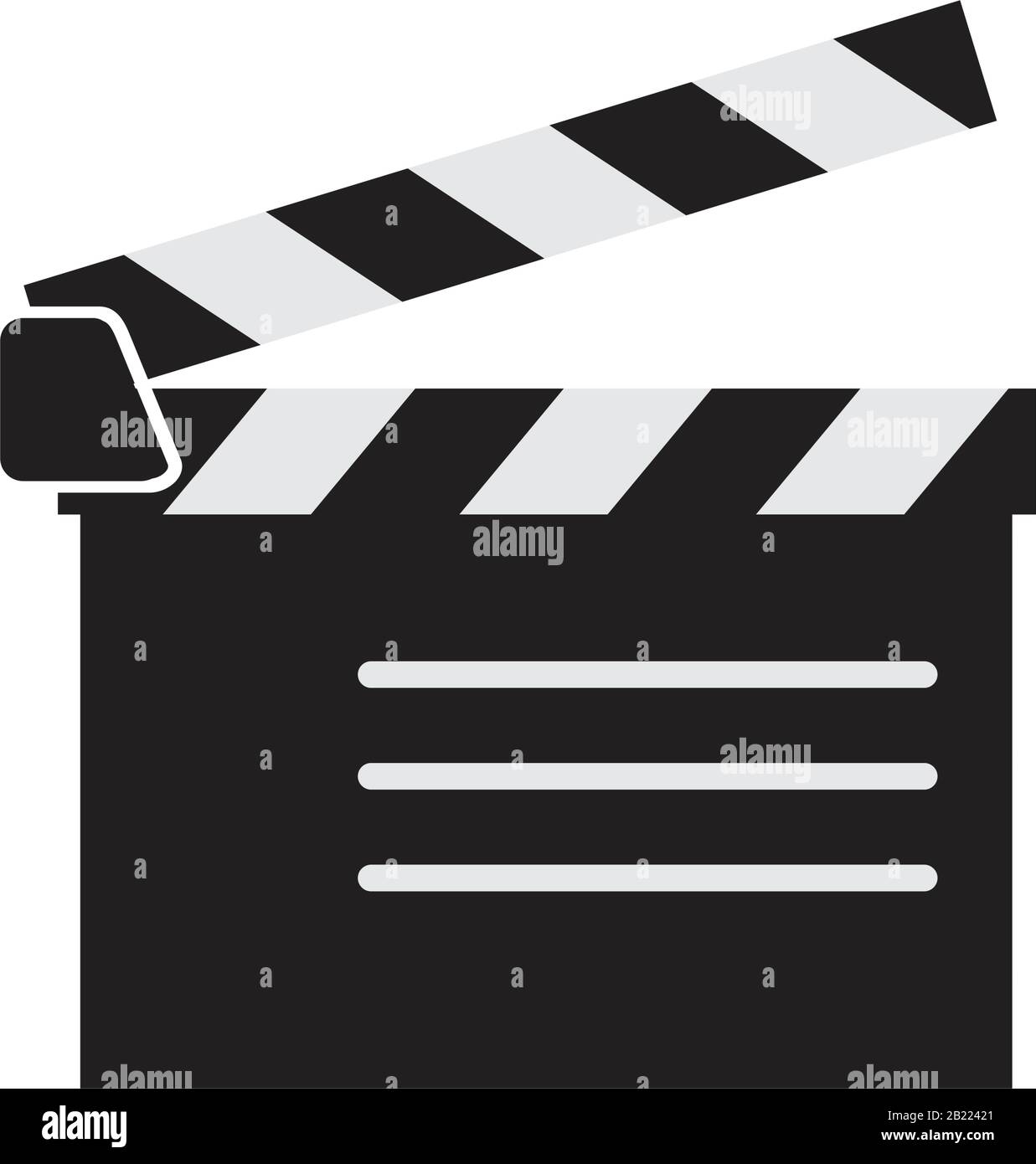 Clapperboard Icon template black color editable. Clapperboard Icon