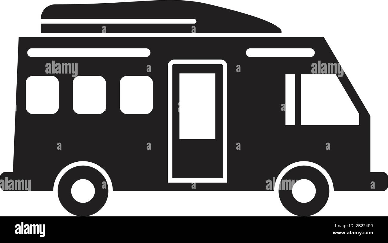 Camping trucks black glyph icon template black color editable. Camping ...