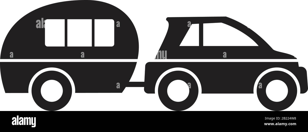 Camping trucks black glyph icon template black color editable. Camping ...