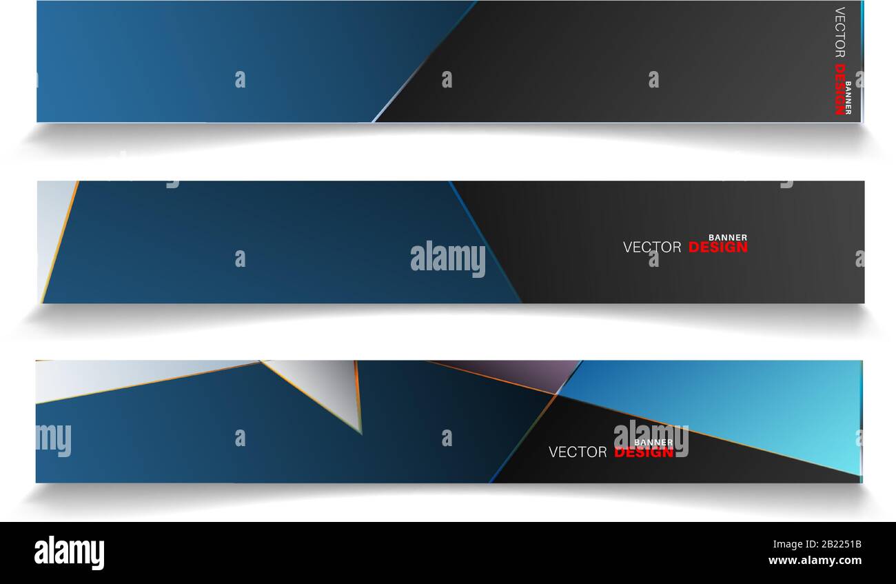 A set of modern vector banners with a rectangular design background Stock Vector