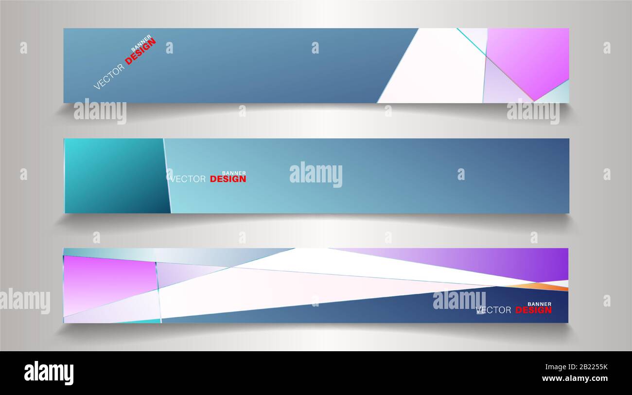 A set of modern vector banners with a rectangular design background Stock Vector
