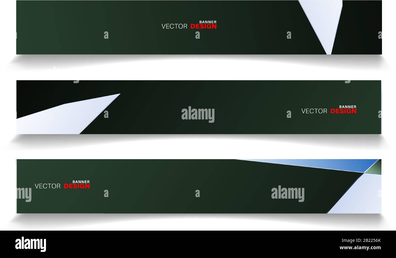A set of modern vector banners with a rectangular design background Stock Vector