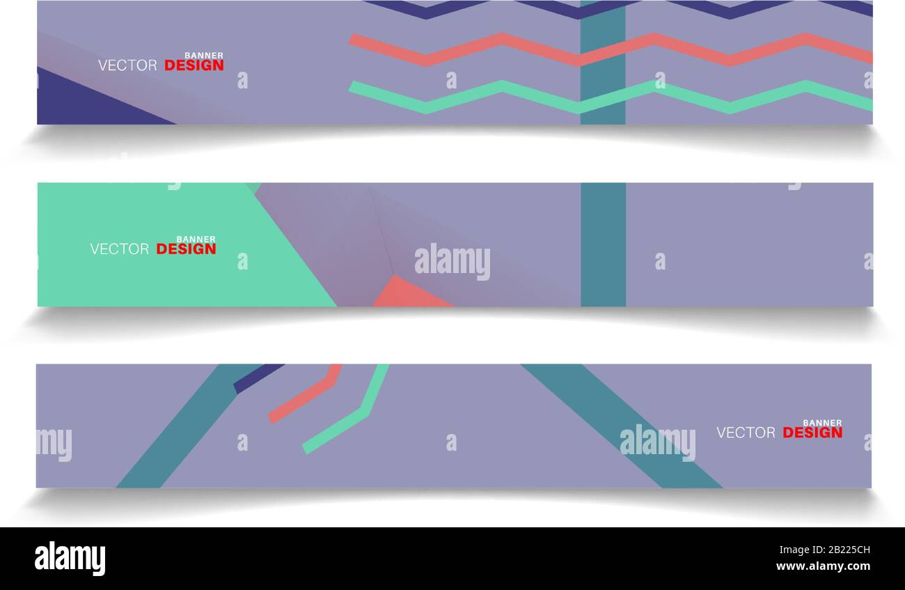 A set of modern vector banners with a rectangular design background Stock Vector